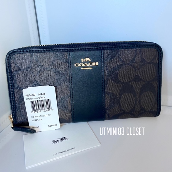 💯🔲NEW🔲Coach long zip round wallet/full size/leather - Picture 4 of 6